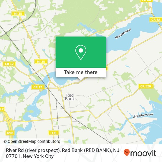 River Rd (river prospect), Red Bank (RED BANK), NJ 07701 map