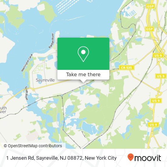 Mapa de 1 Jensen Rd, Sayreville, NJ 08872