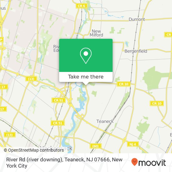 Mapa de River Rd (river downing), Teaneck, NJ 07666