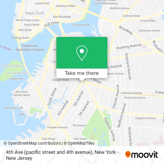 Mapa de 4th Ave (pacific street and 4th avenue)