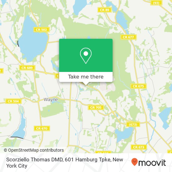 Mapa de Scorziello Thomas DMD, 601 Hamburg Tpke