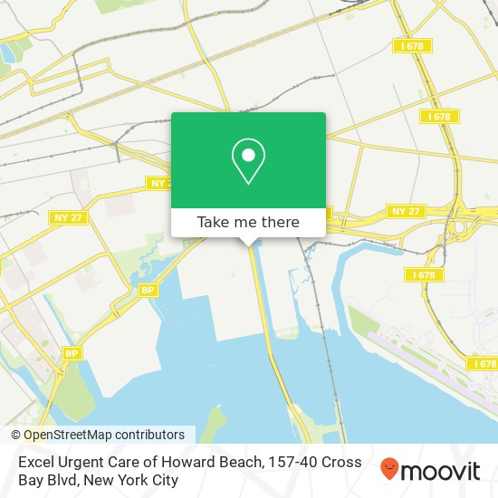 Excel Urgent Care of Howard Beach, 157-40 Cross Bay Blvd map