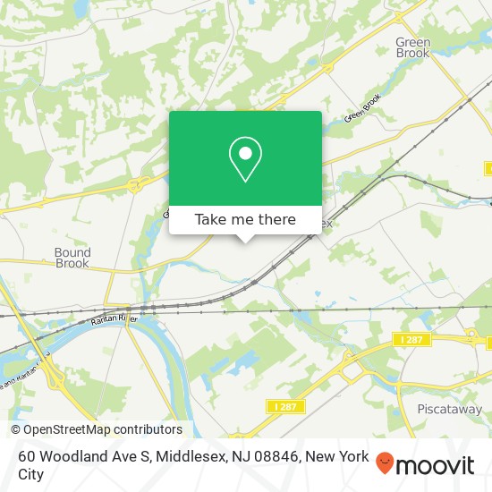 Mapa de 60 Woodland Ave S, Middlesex, NJ 08846