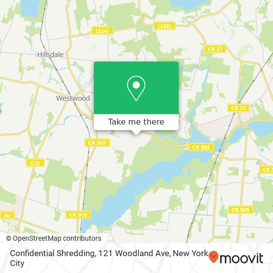 Confidential Shredding, 121 Woodland Ave map