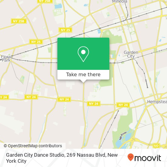 Mapa de Garden City Dance Studio, 269 Nassau Blvd