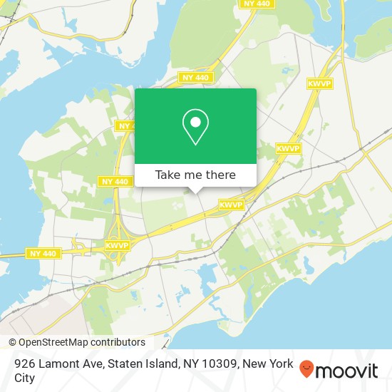 Mapa de 926 Lamont Ave, Staten Island, NY 10309