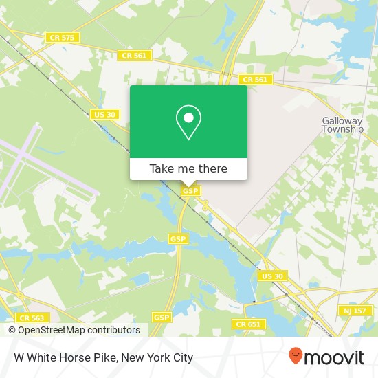 Mapa de W White Horse Pike, Galloway Twp, NJ 08205