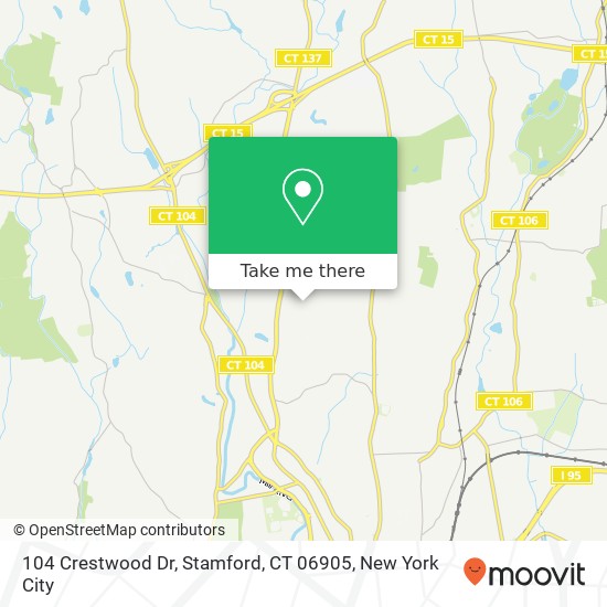 104 Crestwood Dr, Stamford, CT 06905 map