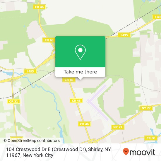 Mapa de 104 Crestwood Dr E (Crestwood Dr), Shirley, NY 11967