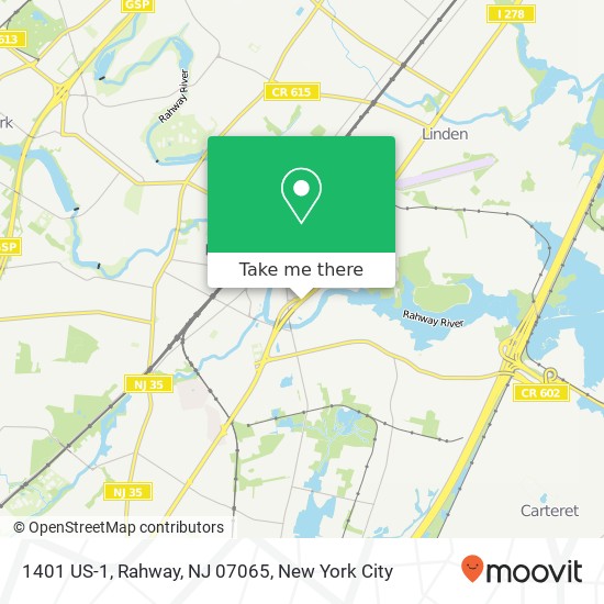 Mapa de 1401 US-1, Rahway, NJ 07065