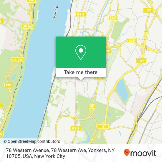 78 Western Avenue, 78 Western Ave, Yonkers, NY 10705, USA map