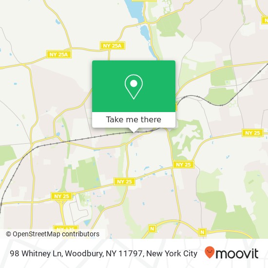 Mapa de 98 Whitney Ln, Woodbury, NY 11797