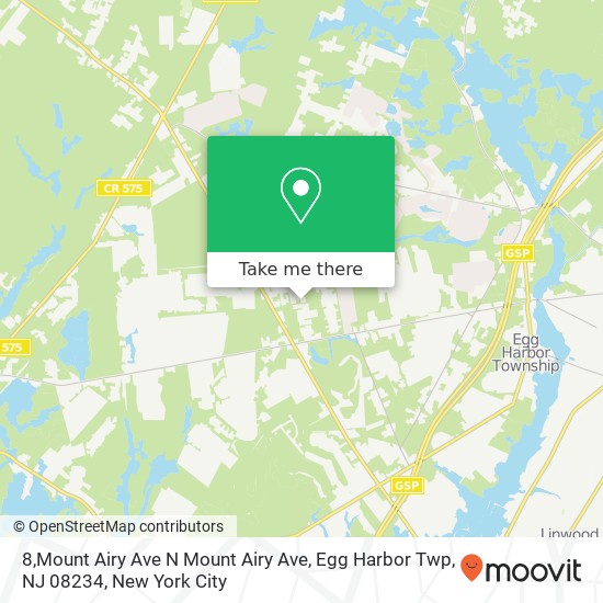 Mapa de 8,Mount Airy Ave N Mount Airy Ave, Egg Harbor Twp, NJ 08234