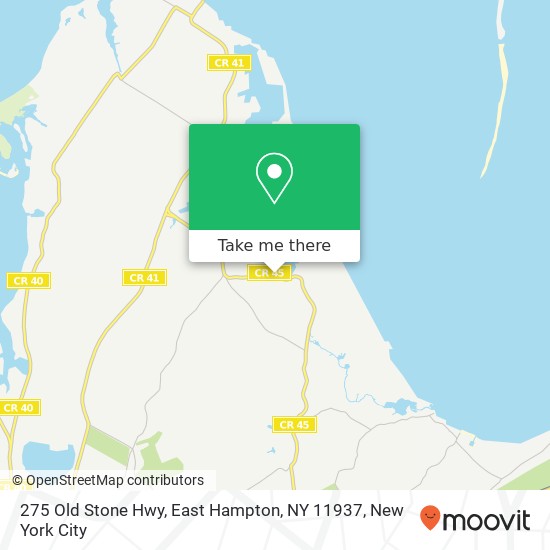 Mapa de 275 Old Stone Hwy, East Hampton, NY 11937