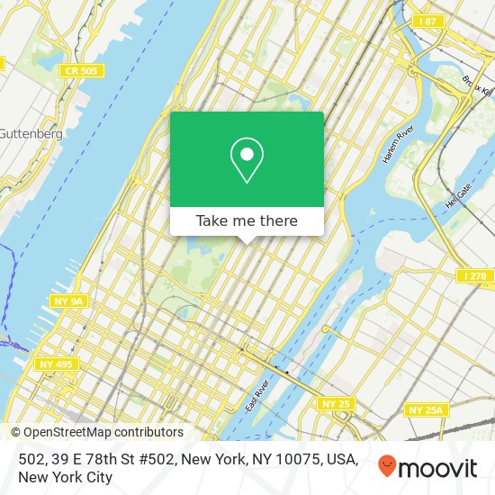 Mapa de 502, 39 E 78th St #502, New York, NY 10075, USA