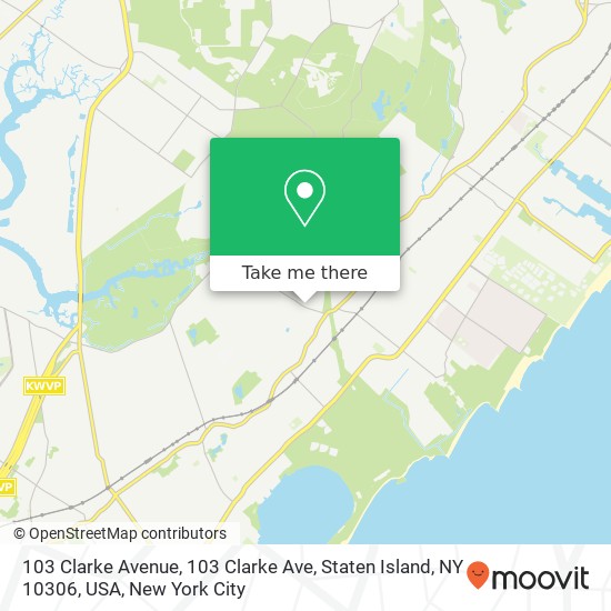 103 Clarke Avenue, 103 Clarke Ave, Staten Island, NY 10306, USA map