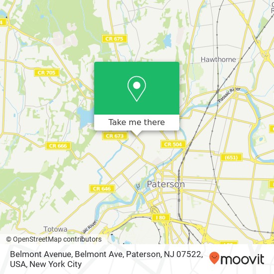 Mapa de Belmont Avenue, Belmont Ave, Paterson, NJ 07522, USA