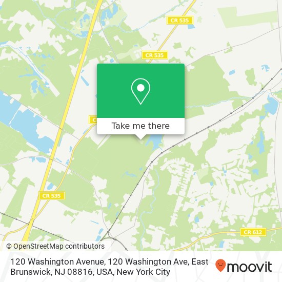 120 Washington Avenue, 120 Washington Ave, East Brunswick, NJ 08816, USA map