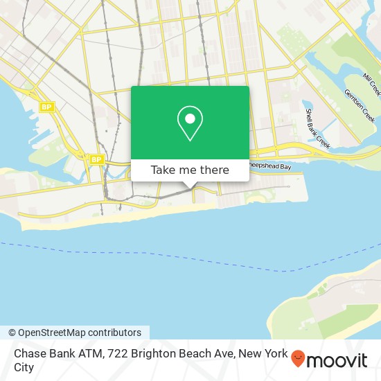 Mapa de Chase Bank ATM, 722 Brighton Beach Ave