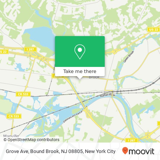 Grove Ave, Bound Brook, NJ 08805 map