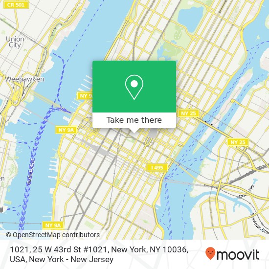 1021, 25 W 43rd St #1021, New York, NY 10036, USA map