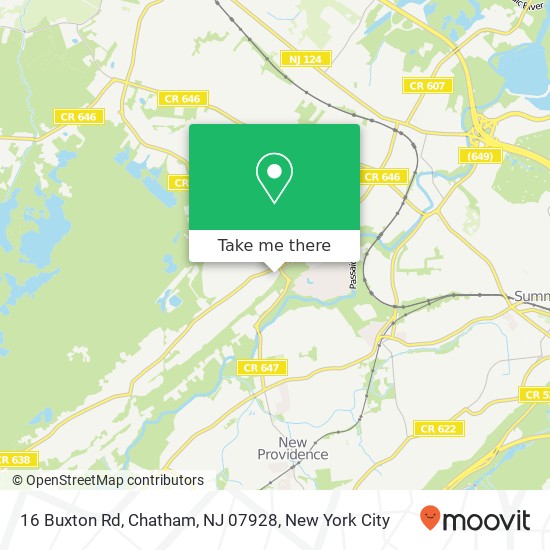 Mapa de 16 Buxton Rd, Chatham, NJ 07928