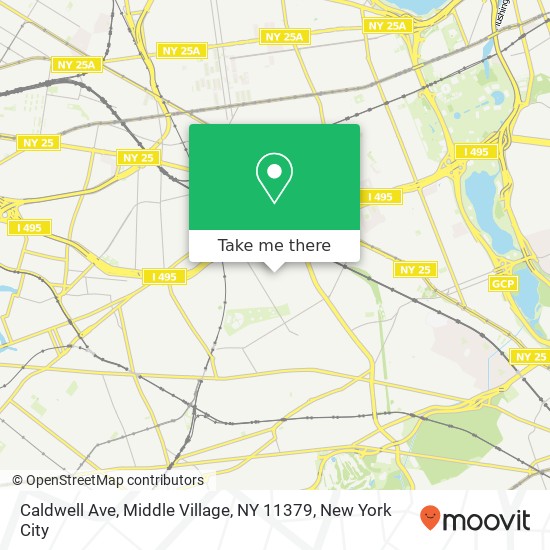 Mapa de Caldwell Ave, Middle Village, NY 11379