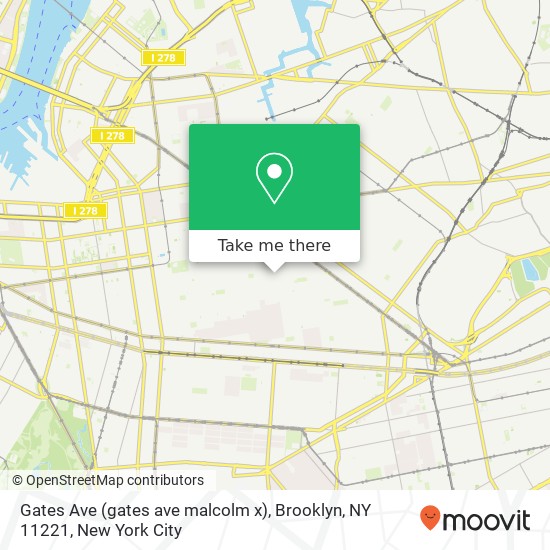 Mapa de Gates Ave (gates ave malcolm x), Brooklyn, NY 11221