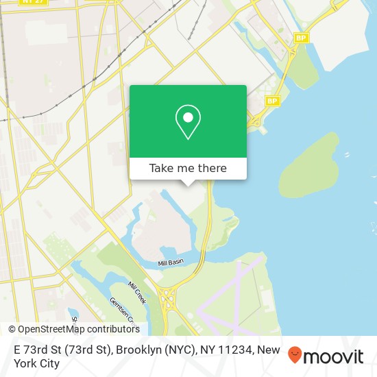 Mapa de E 73rd St (73rd St), Brooklyn (NYC), NY 11234