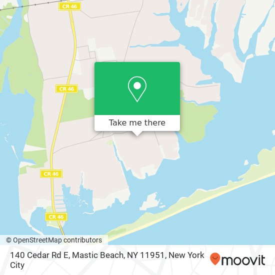 Mapa de 140 Cedar Rd E, Mastic Beach, NY 11951