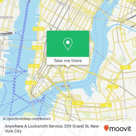 Mapa de Anywhere A Locksmith Service, 359 Grand St