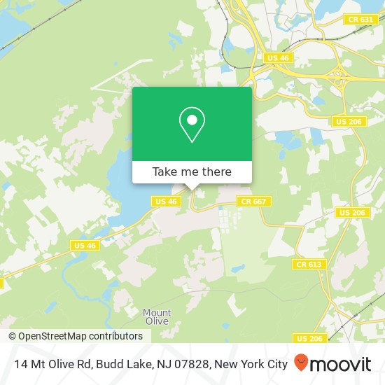 Mapa de 14 Mt Olive Rd, Budd Lake, NJ 07828