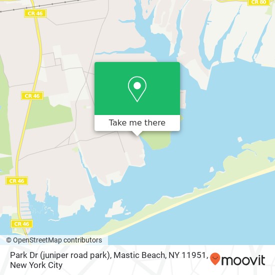 Mapa de Park Dr (juniper road park), Mastic Beach, NY 11951