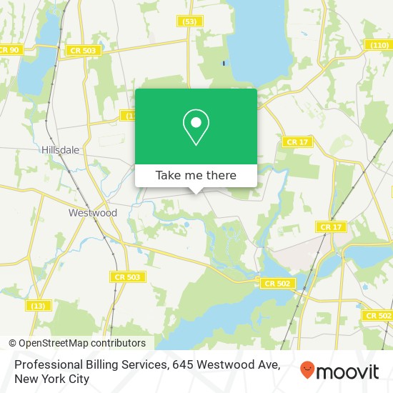Professional Billing Services, 645 Westwood Ave map