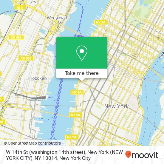 W 14th St (washington 14th street), New York (NEW YORK CITY), NY 10014 map