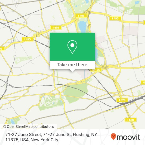 71-27 Juno Street, 71-27 Juno St, Flushing, NY 11375, USA map