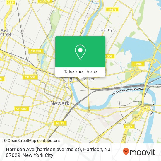 Harrison Ave (harrison ave 2nd st), Harrison, NJ 07029 map