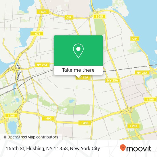 Mapa de 165th St, Flushing, NY 11358
