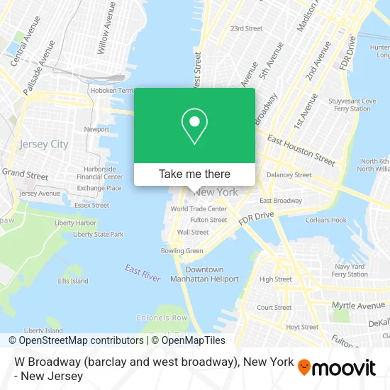 W Broadway (barclay and west broadway) map