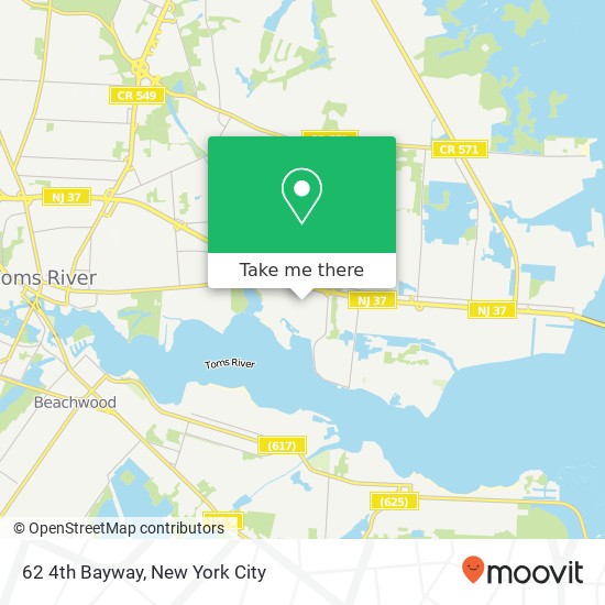 Mapa de 62 4th Bayway, Toms River, NJ 08753