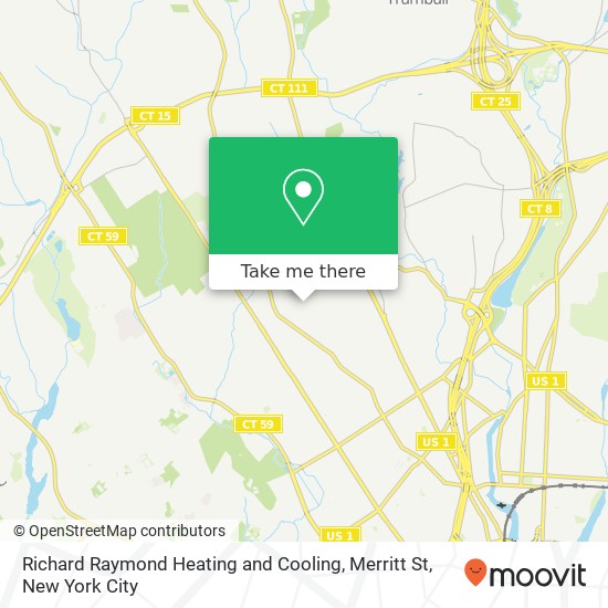 Richard Raymond Heating and Cooling, Merritt St map