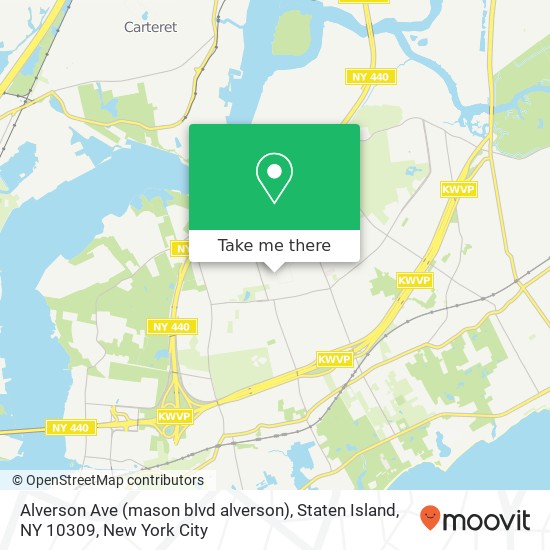Mapa de Alverson Ave (mason blvd alverson), Staten Island, NY 10309