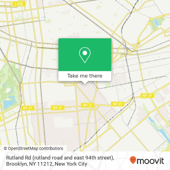Rutland Rd (rutland road and east 94th street), Brooklyn, NY 11212 map
