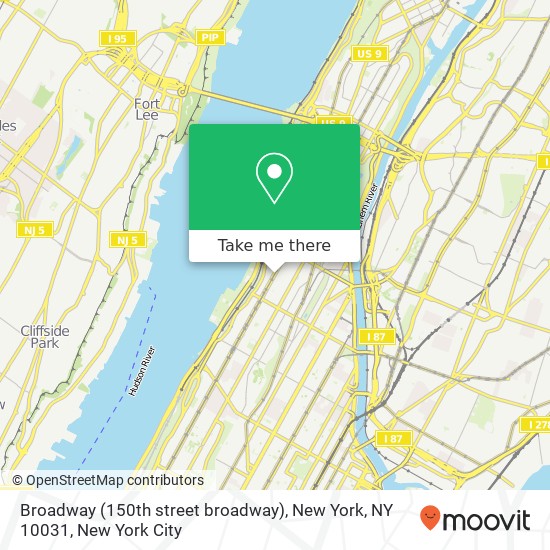 Mapa de Broadway (150th street broadway), New York, NY 10031