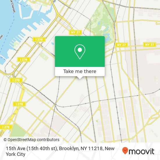 Mapa de 15th Ave (15th 40th st), Brooklyn, NY 11218