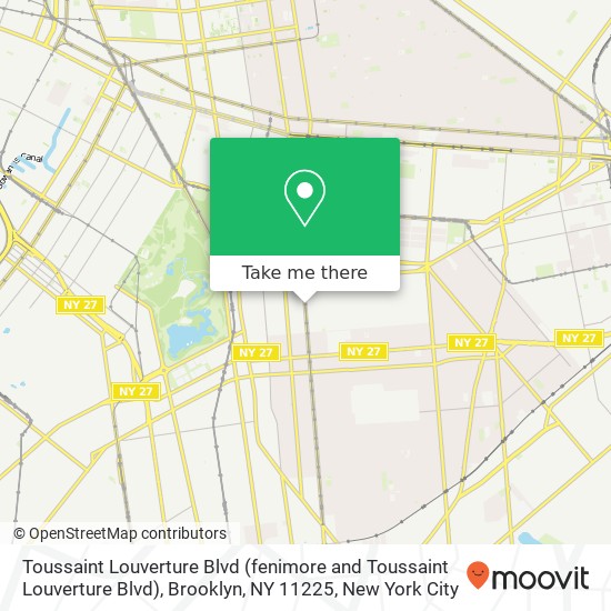 Mapa de Toussaint Louverture Blvd (fenimore and Toussaint Louverture Blvd), Brooklyn, NY 11225
