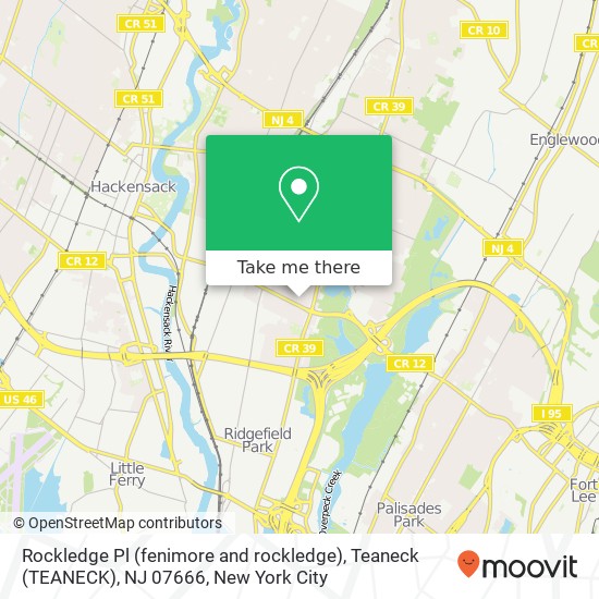 Mapa de Rockledge Pl (fenimore and rockledge), Teaneck (TEANECK), NJ 07666