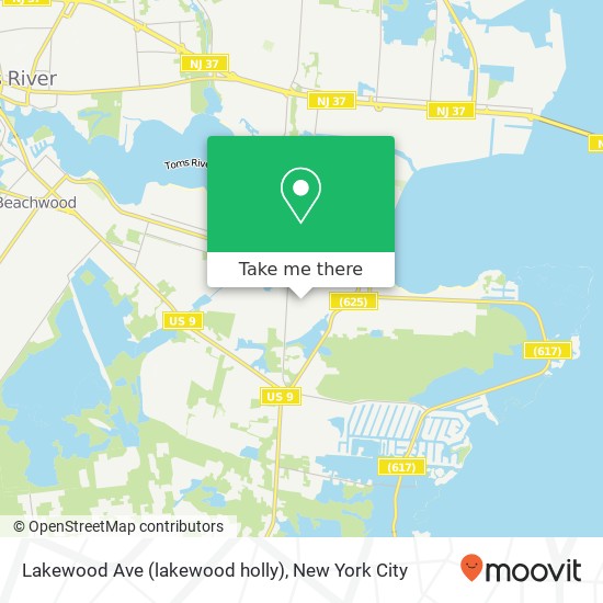 Mapa de Lakewood Ave (lakewood holly), Bayville (Berkeley Twp), NJ 08721