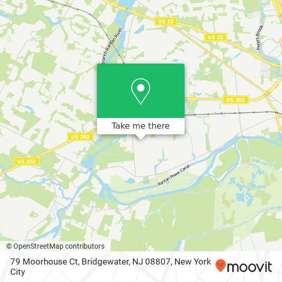 Mapa de 79 Moorhouse Ct, Bridgewater, NJ 08807
