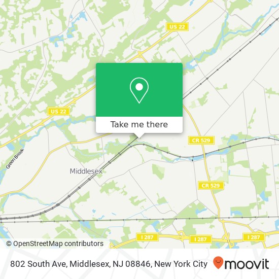 Mapa de 802 South Ave, Middlesex, NJ 08846